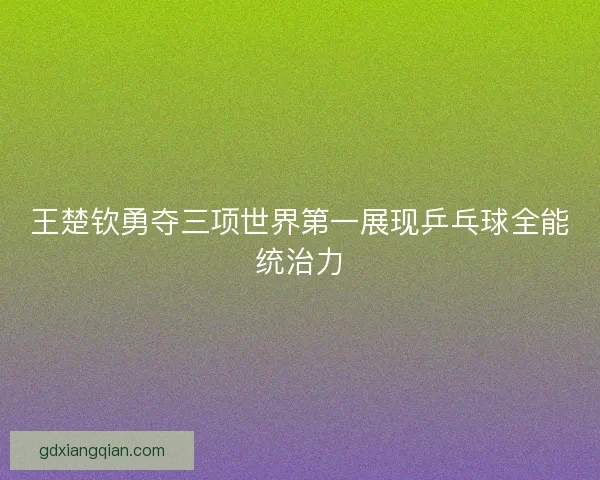 王楚钦勇夺三项世界第一展现乒乓球全能统治力